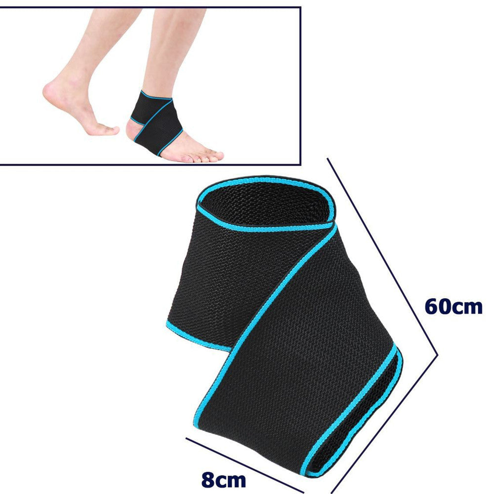 COPPIA CAVIGLIERE SUPPORTO PER CAVIGLIA BENDA ELASTICA SPORT 60X8CM COLORE BLU