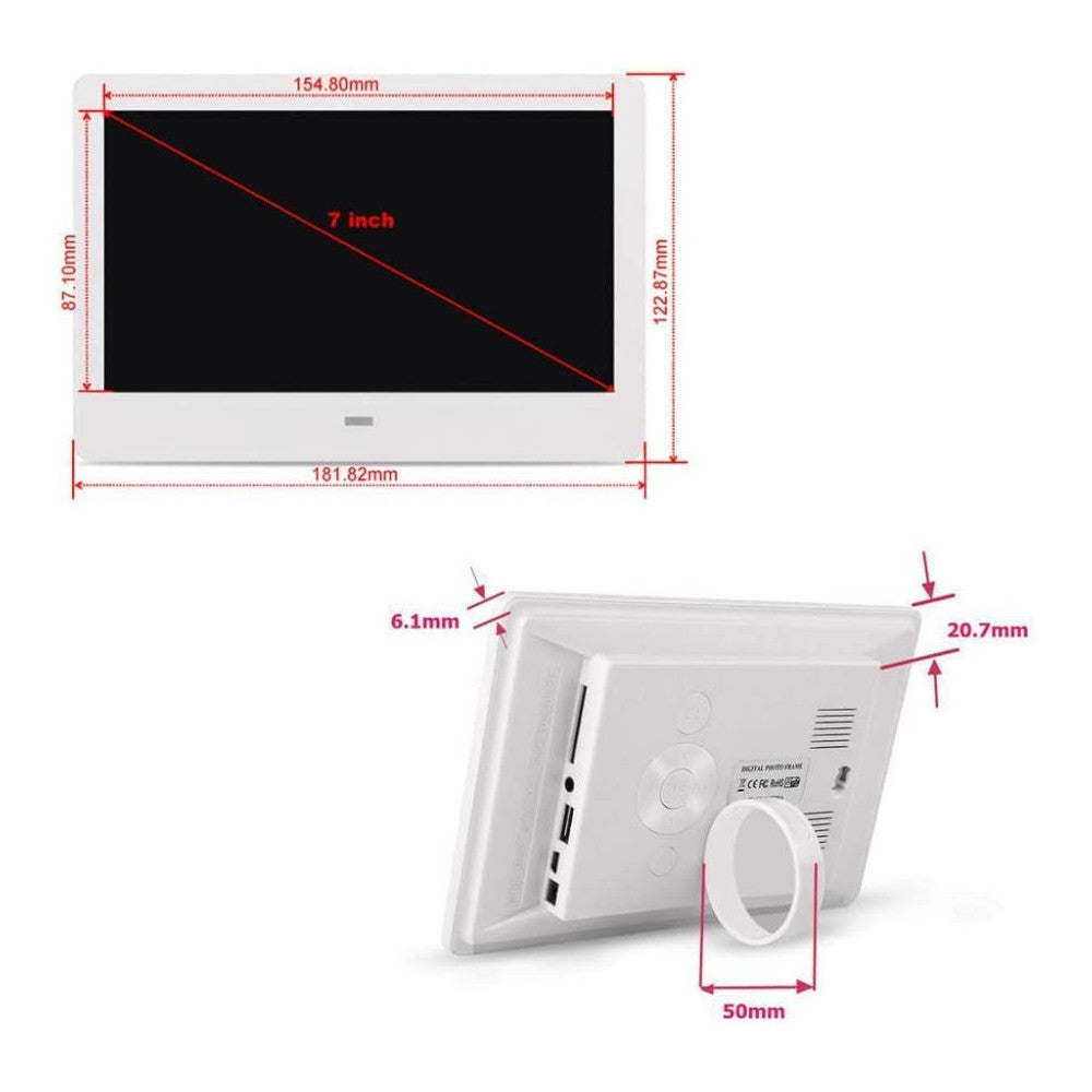 CORNICE DIGITALE 7" USB FOTO VIDEO MP3 JPG SD AVI CARD TELECOMANDO WIDE SCREEN
