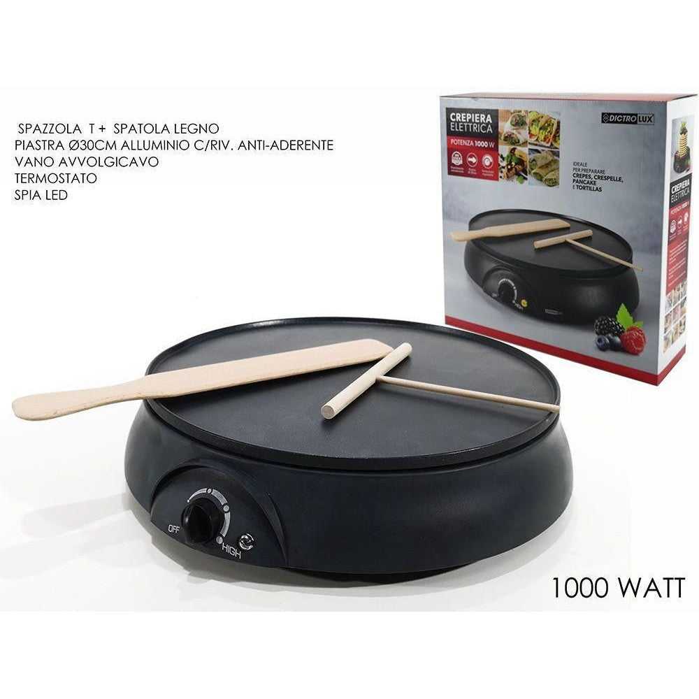 CREPIERA ELETTRICA 1000W PIASTRA MACCHINA PER CREPES PANCAKE SCALDA PIADINA ANTIADERENTE