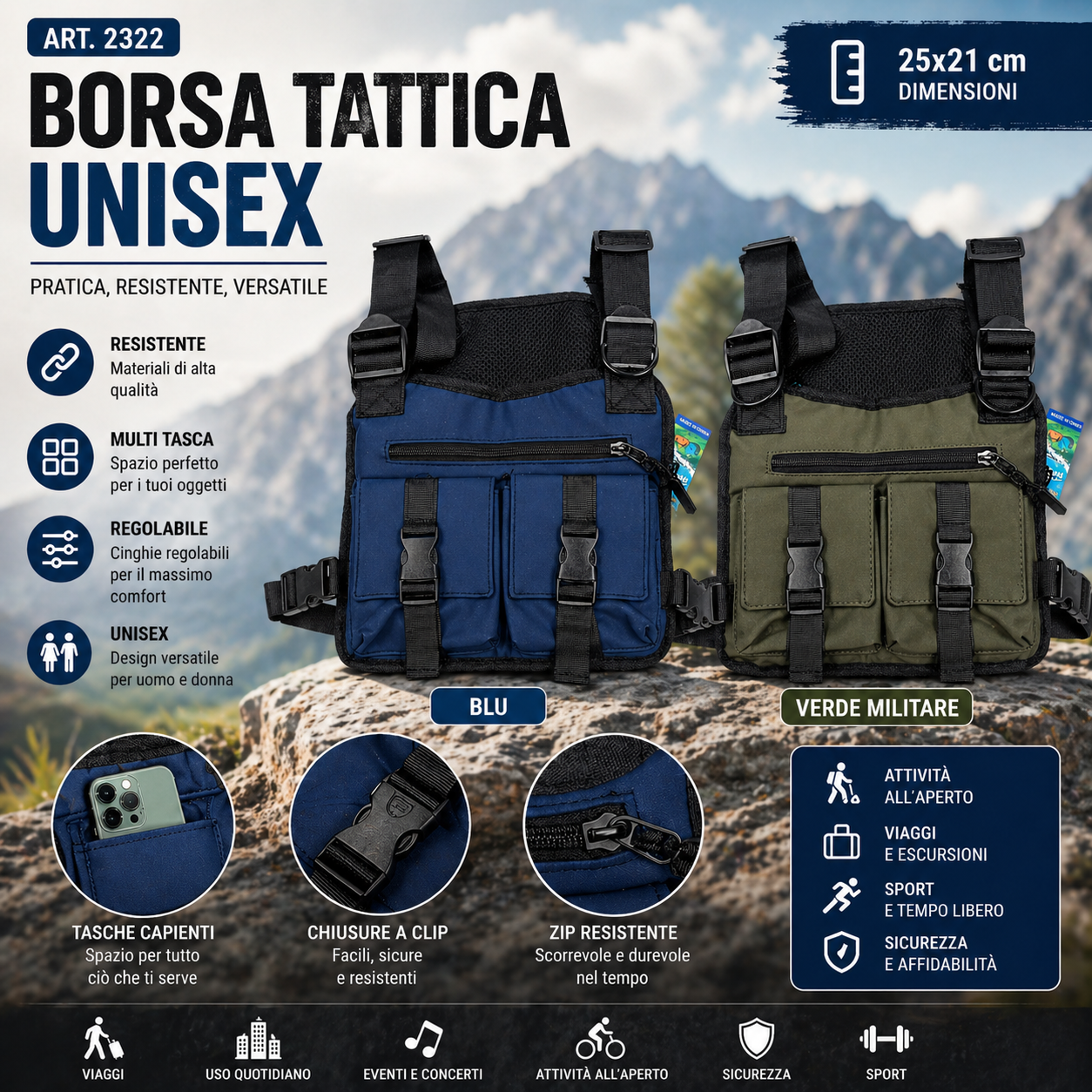 Borsa Tattica Unisex– ART. 2322