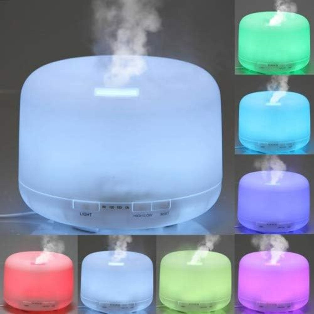 DIFFUSORE AROMI DA 500 ML CON ILLUMINAZIONE LED 7 COLORI TIMER UMIDIFICATORE