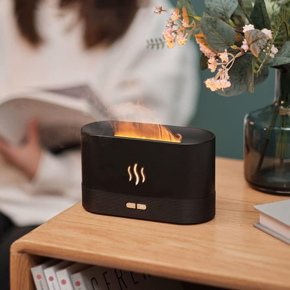 DIFFUSORE UMIDIFICATORE A NEBBIA LUCE EFFETTO FIAMMA SUPER SILENZIOSO PER CAMERA UFFICIO