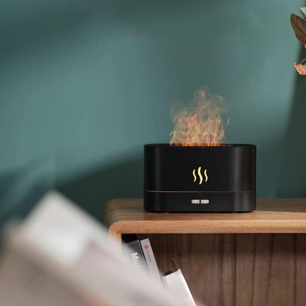 DIFFUSORE UMIDIFICATORE A NEBBIA LUCE EFFETTO FIAMMA SUPER SILENZIOSO PER CAMERA UFFICIO