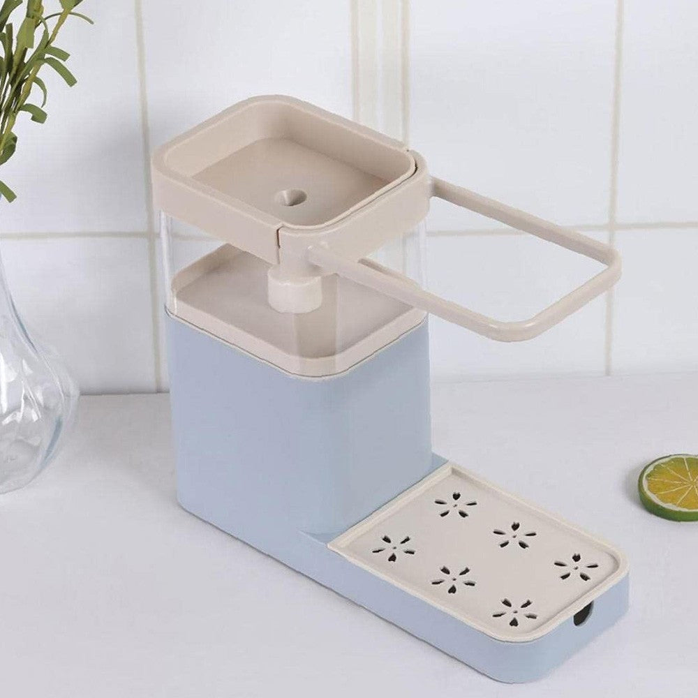 DISPENSER PORTA SAPONE LIQUIDO DOSATORE ORGANIZER PER LAVELLO LAVABO 21x12x25x9