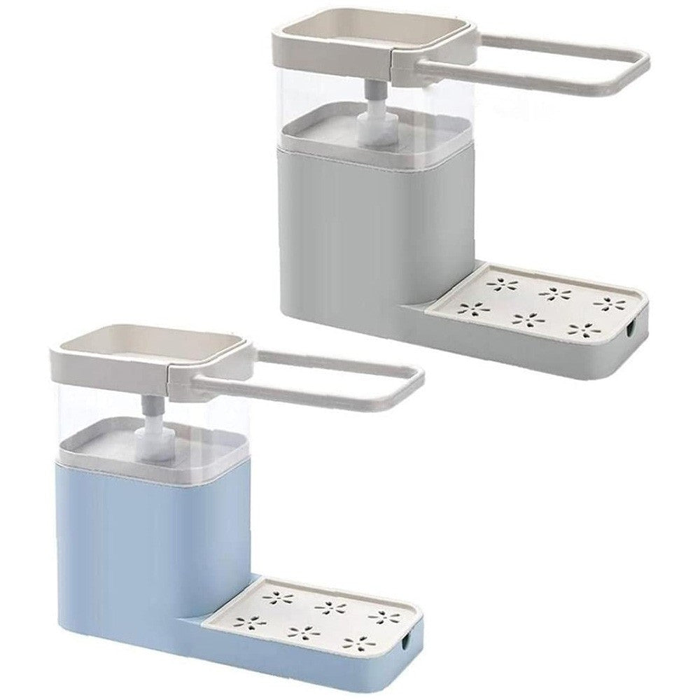 DISPENSER PORTA SAPONE LIQUIDO DOSATORE ORGANIZER PER LAVELLO LAVABO 21x12x25x9