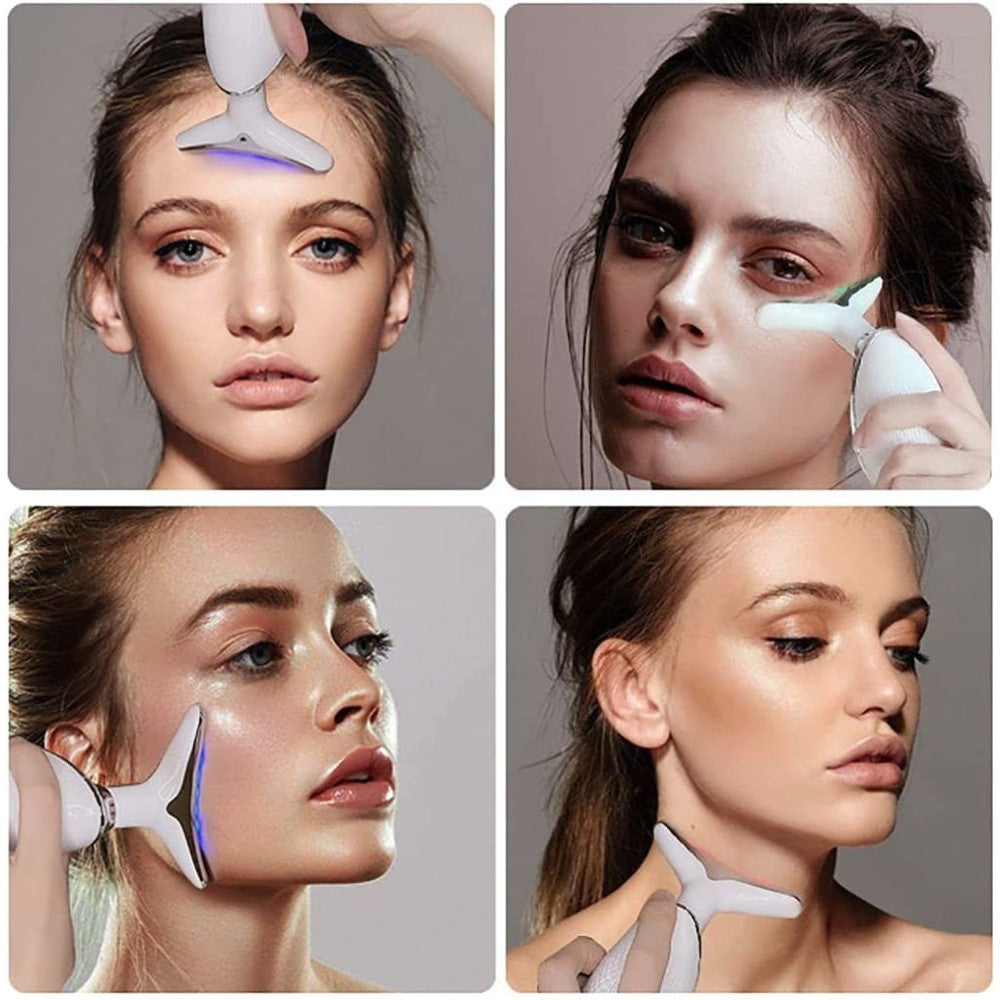 DISPOSITIVO MASSAGGIATORE DI BELLEZZA ANTIETÀ PER COLLO VISO RICARICABILE Q-MJ10