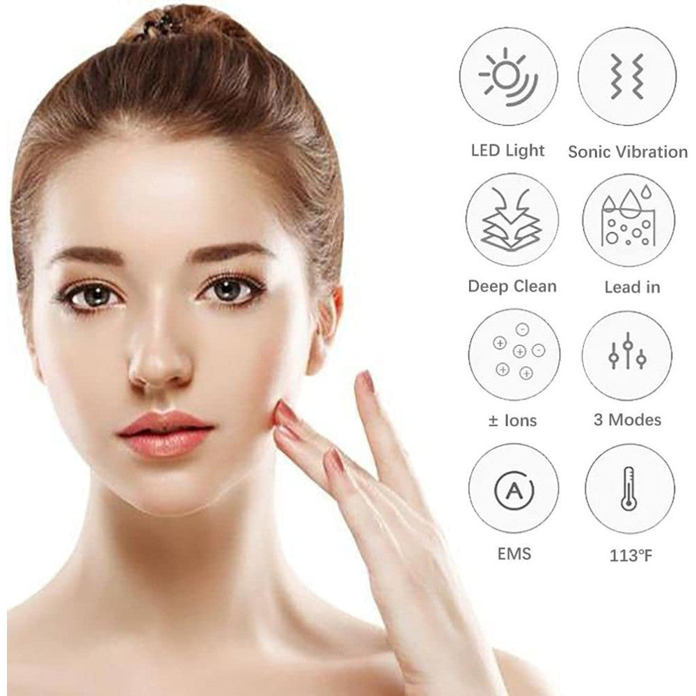 DISPOSITIVO MASSAGGIATORE DI BELLEZZA ANTIETÀ PER COLLO VISO RICARICABILE Q-MJ10