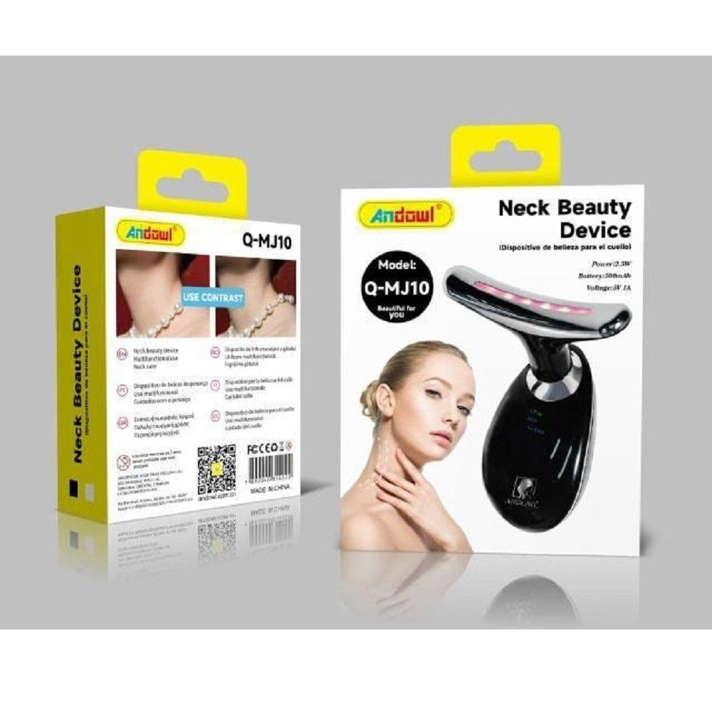 DISPOSITIVO MASSAGGIATORE DI BELLEZZA ANTIETÀ PER COLLO VISO RICARICABILE Q-MJ10