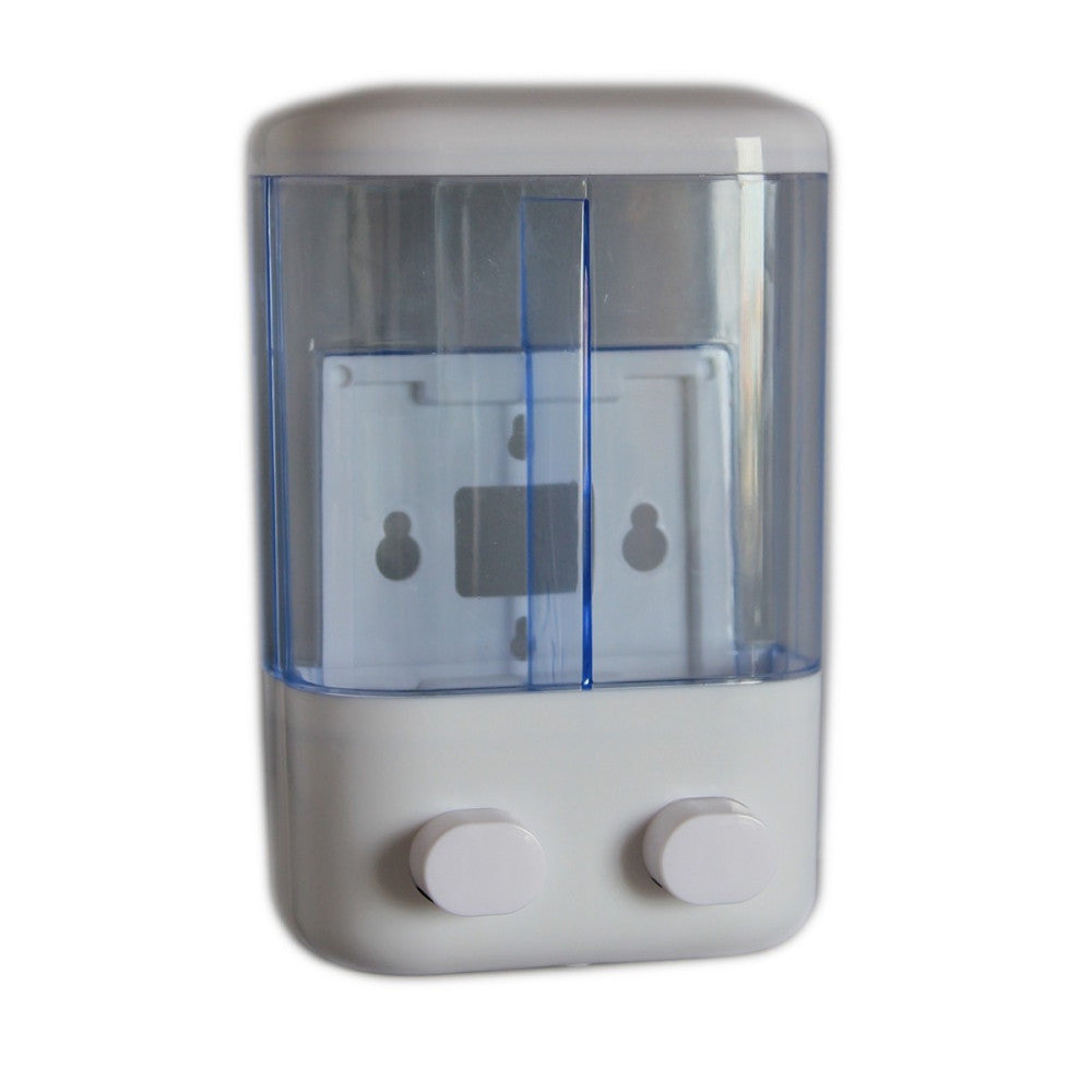 DOPPIO DISPENSER EROGATORE PER SAPONE LIQUIDO 760mL MURO DOSATORE A PARETE BAGNO