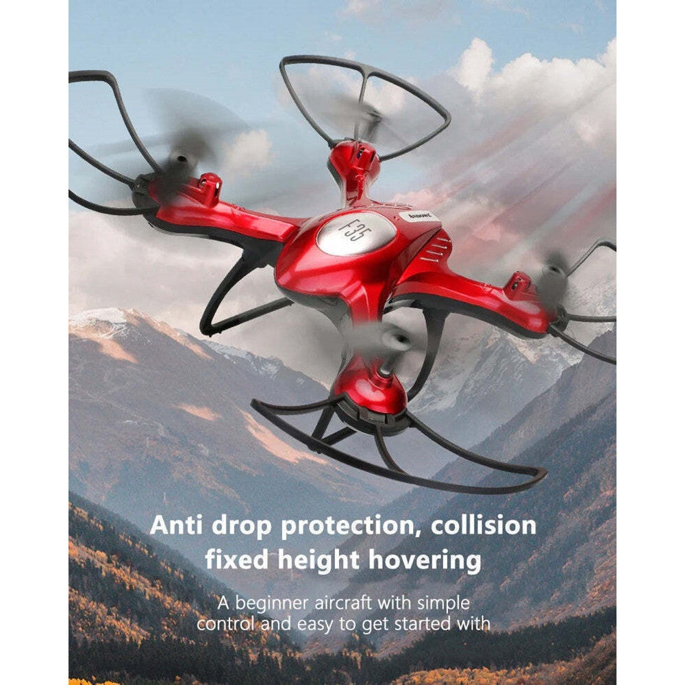 DRONE F35 CON TELECAMERA 4K HD QUADRICOTTERO RC PIEGHEVOLE CONTROLLER A BATTERIA 600MAH