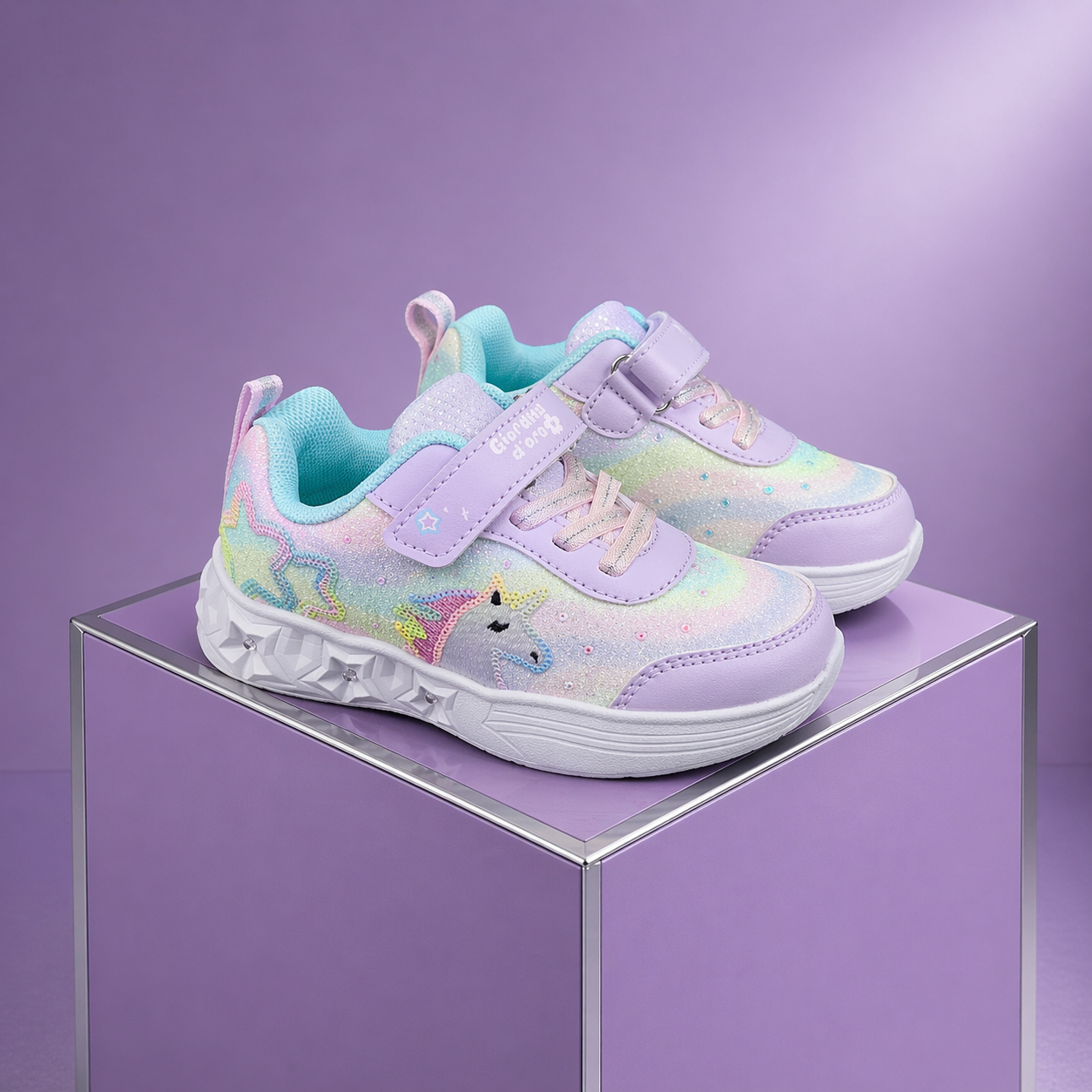 Sneakers ragazza lilla glitter – comode, leggere e super trendy ✨