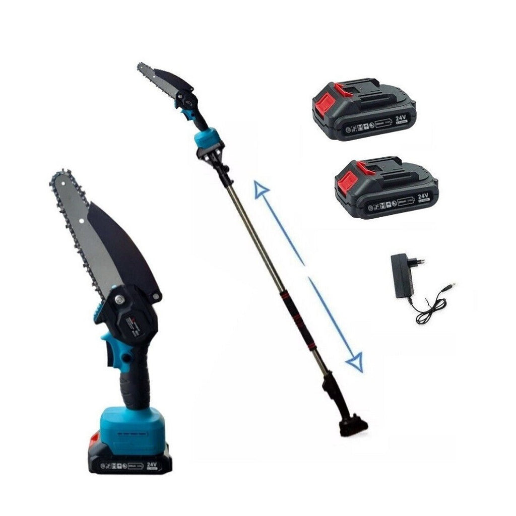 ELETTROSEGA BATTERIA 24V MOTOSEGA POTATORE TRONCARAMI CON ASTA TELESCOPICA 240MM