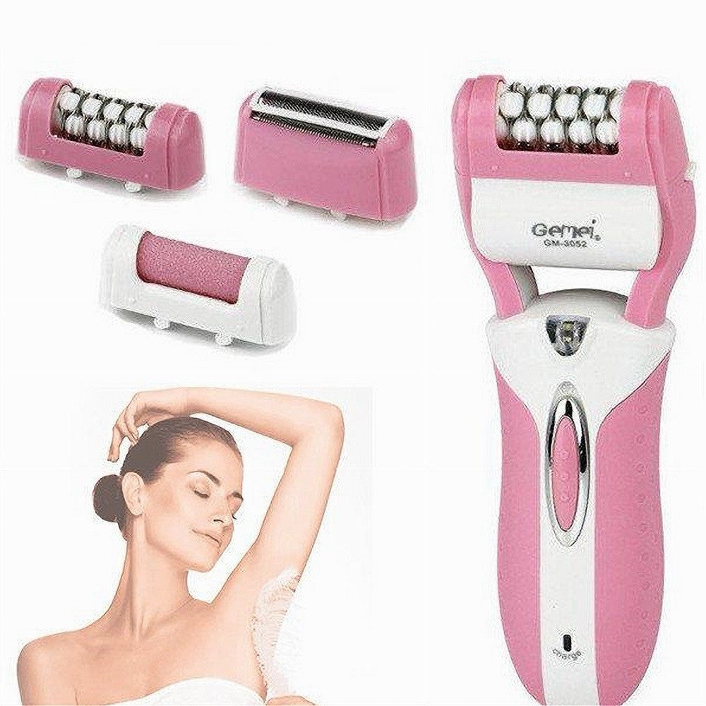 EPILATORE RASOIO ELETTRICO RICARICABILE 3IN1 DONNA CORPO PEDICURE LIMA GM-3052