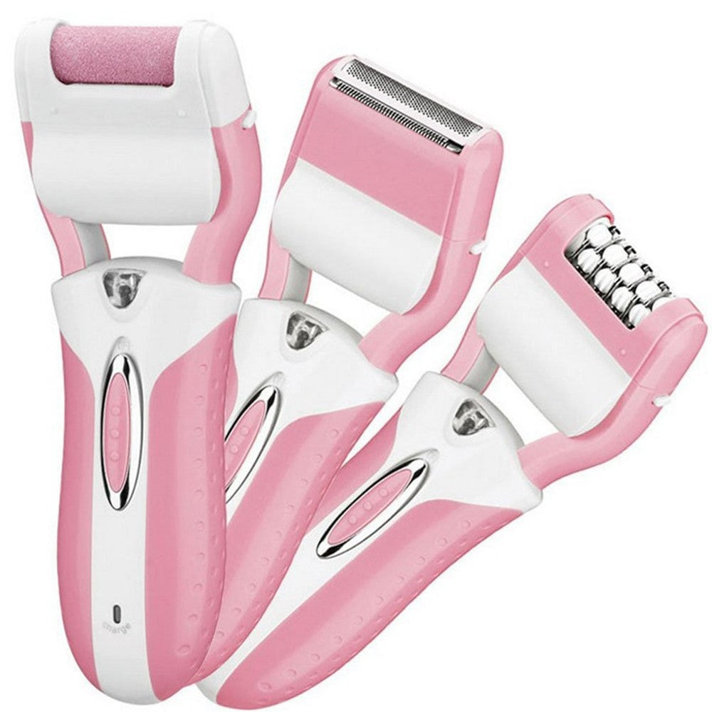 EPILATORE RASOIO ELETTRICO RICARICABILE 3IN1 DONNA CORPO PEDICURE LIMA GM-3052