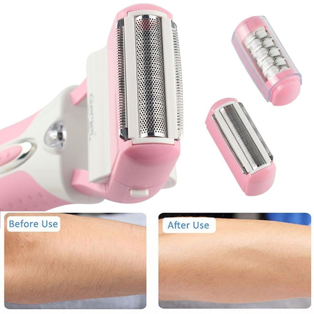 EPILATORE RASOIO ELETTRICO RICARICABILE 3IN1 DONNA CORPO PEDICURE LIMA GM-3052