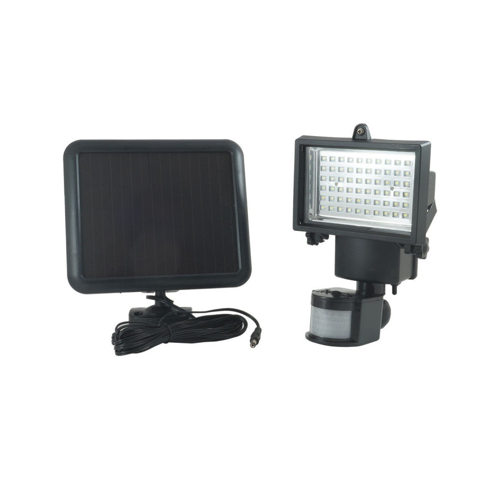FARO FARETTO 60 LED SENSORE MOVIMENTO E PANNELLO SOLARE RICARICABILE LUCE BIANCA