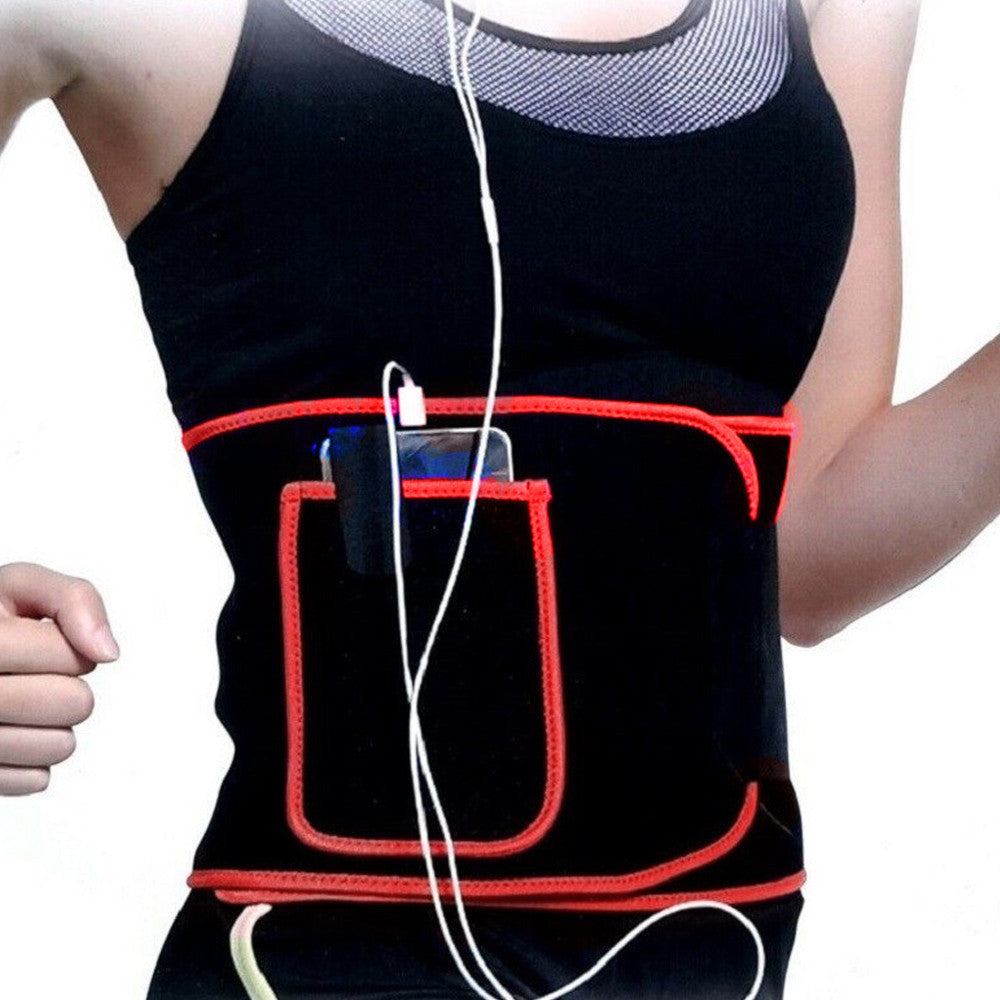 FASCIA CORSETTO LOMBARE ORTOPEDICO ELASTICO + TASCA PORTACELLULARE COLORE ROSSO