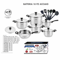 Batteria di pentole da 18 pezzi in acciaio inox a marchio DG Bavaria
