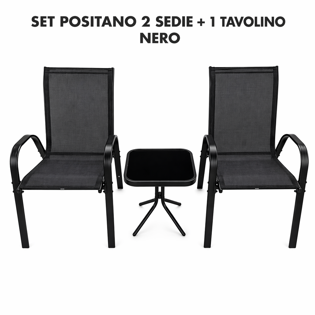 SET POSITANO – 2 SEDIE + 1 TAVOLINO