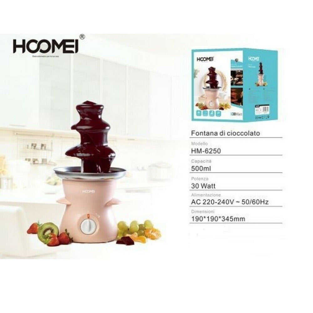 FONTANA DI CIOCCOLATO FUSO ELETTRICA CASCATA CIOCCOLATO 500ML 30W HOMEI HM-6250