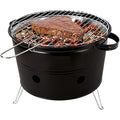 FORNACELLA A CARBONE TONDA BARBECUE PORTATILE RIPIANO GRIGLIA ACCIAIO CUOCI CARNE PESCE
