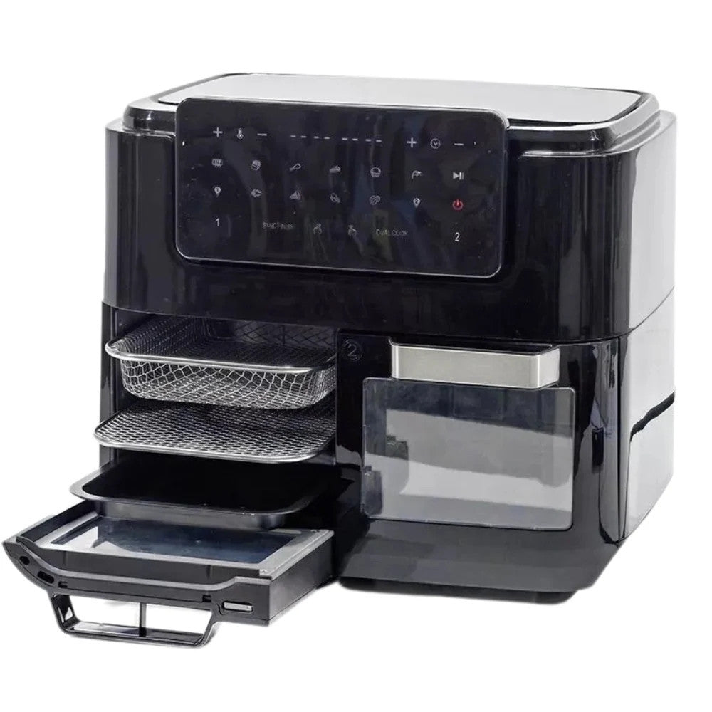 FORNO + FRIGGITRICE AD ARIA MULTIFUNZIONE CON DOPPIO SECCHIO STACCABILE 12LT 2600W