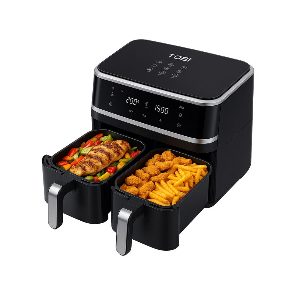 FRIGGITRICE AD ARIA A DOPPIO CESTELLO INDIPENDENTI 15LT 2400W TOUCH LED 8 PROGRAMMI TB-963