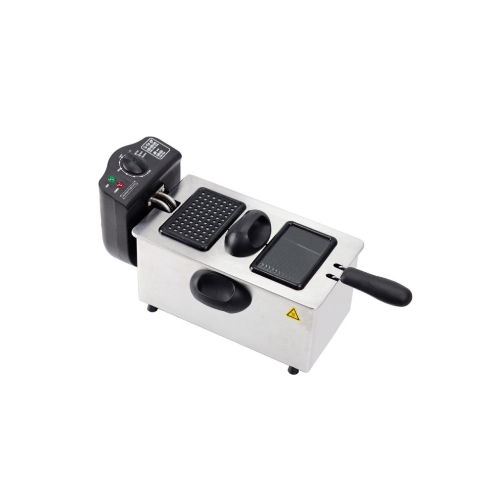 FRIGGITRICE ELETTRICA PROFESSIONALE ACCIAIO INOX 3 LITRI 2000W ROYALTY LINE