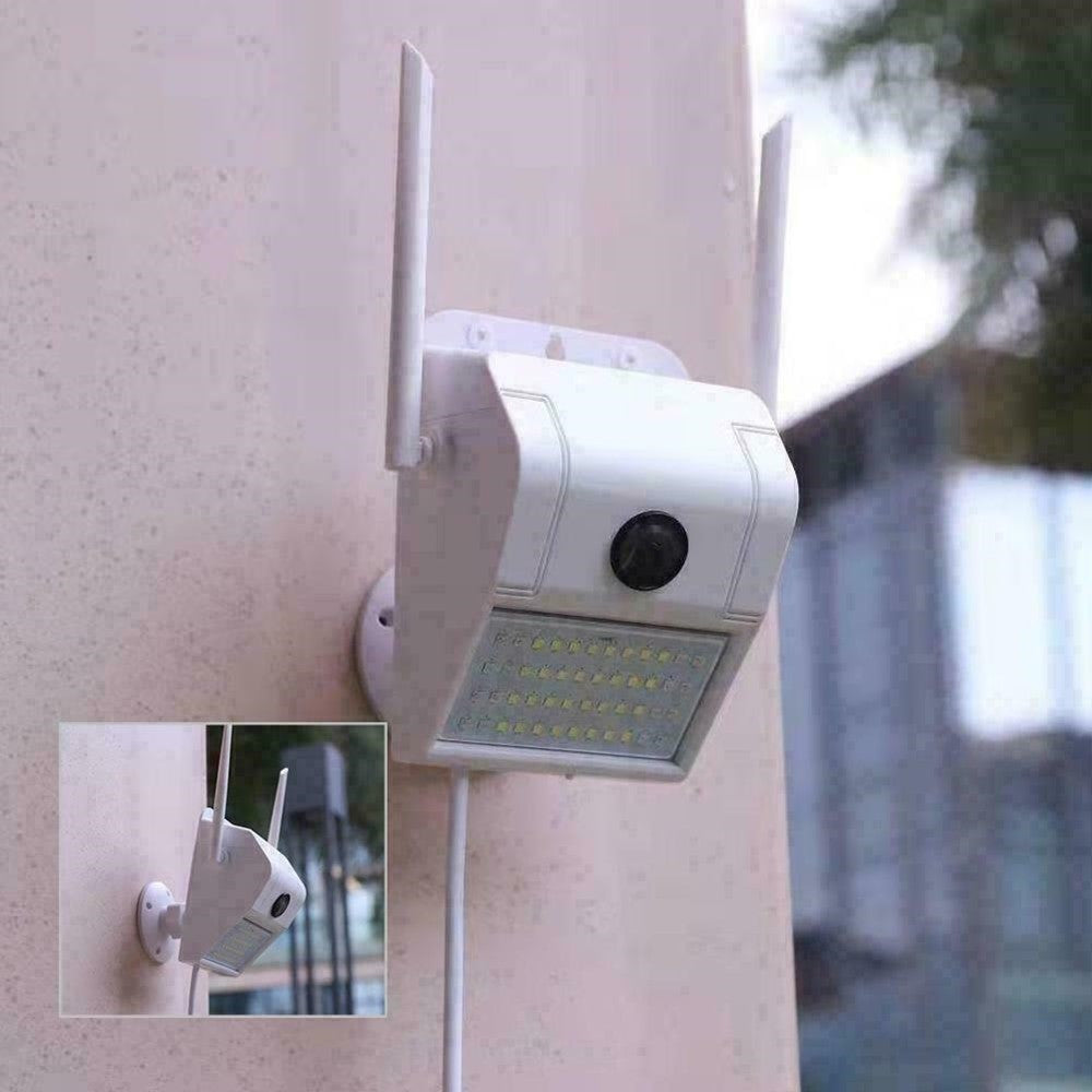 IP CAMERA WIFI ESTERNO 2MP 1080P LED LAMPADA SOLARE IP66 TELECAMERA CAM SD REC