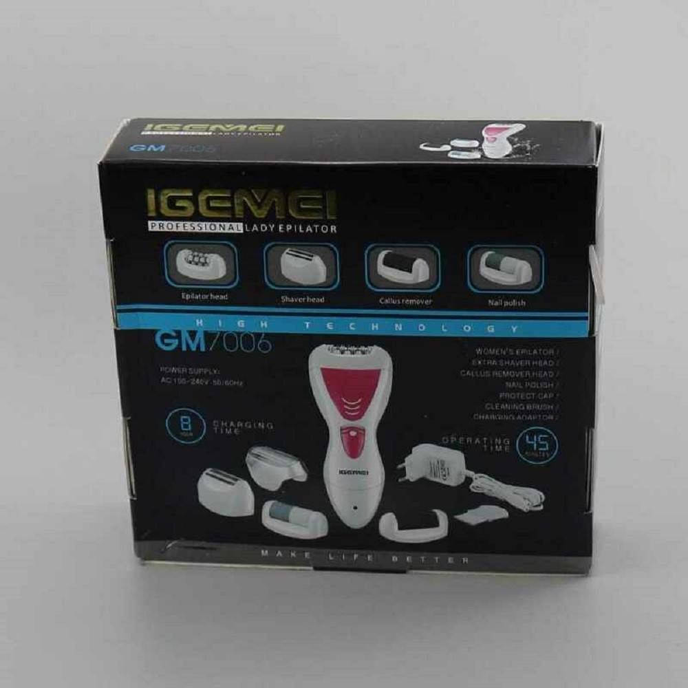 KIT DEPILATORE 4 IN 1 IMPERMEABILE EPILATORE RICARICABILE CORPO BIKINI GM-7006