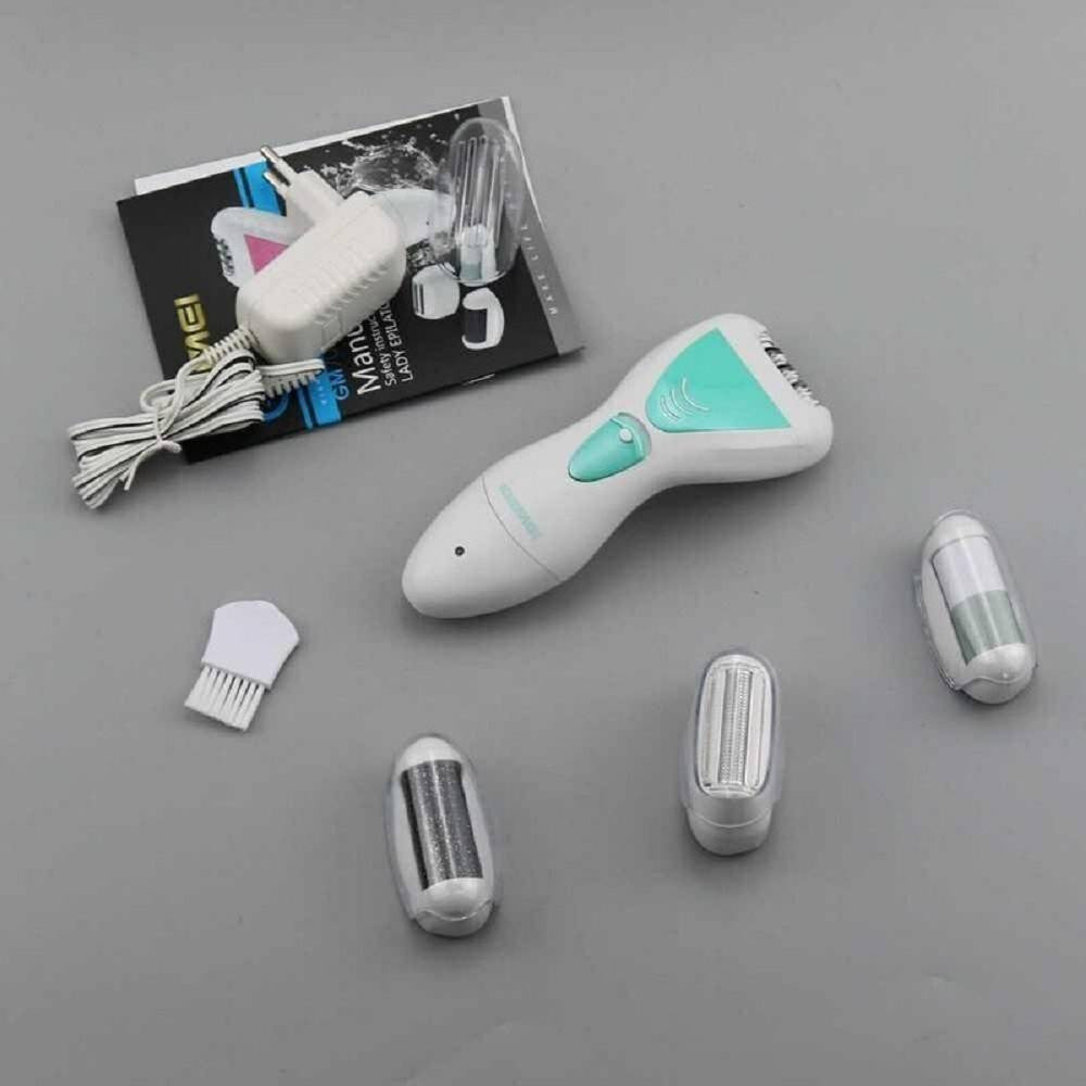 KIT DEPILATORE 4 IN 1 IMPERMEABILE EPILATORE RICARICABILE CORPO BIKINI GM-7006