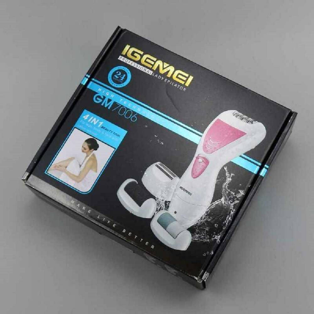 KIT DEPILATORE 4 IN 1 IMPERMEABILE EPILATORE RICARICABILE CORPO BIKINI GM-7006