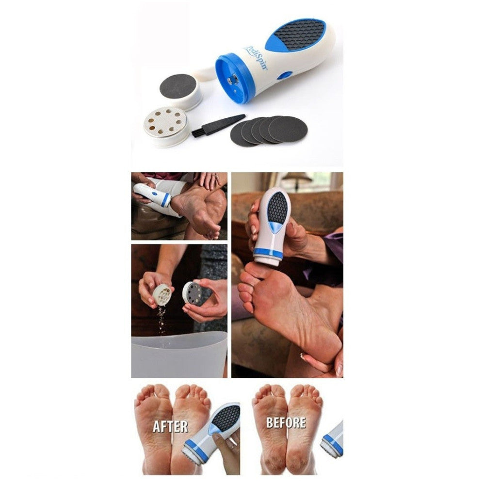 KIT PEDICURE PER PELLE SECCA E CALLI CURA DEL PIEDE CON 2 ACCESSORI PEDI SPIN