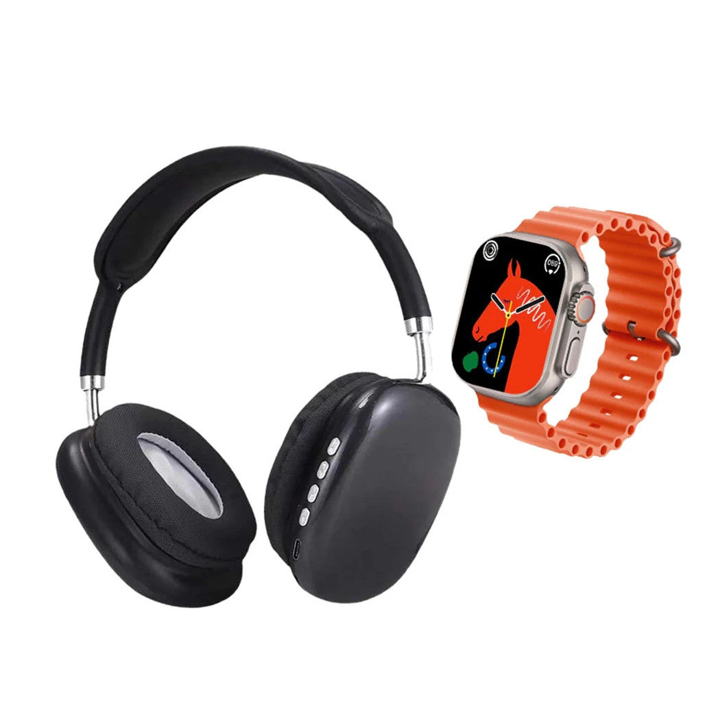 KIT SMARTWATCH CON CUFFIE GRANDI PER ESPERIENZA COMPLETA IMPERMEABILE IP67 BT5.3