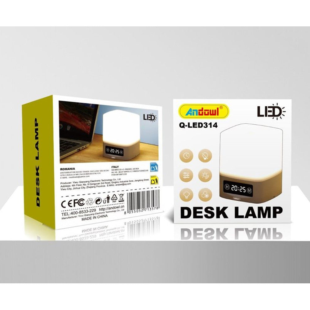 LAMPADA DA TAVOLO A LED CON LUCE NOTTURNA DISPLAY DESIGN ELEGANTE MODERNO Q-LED314