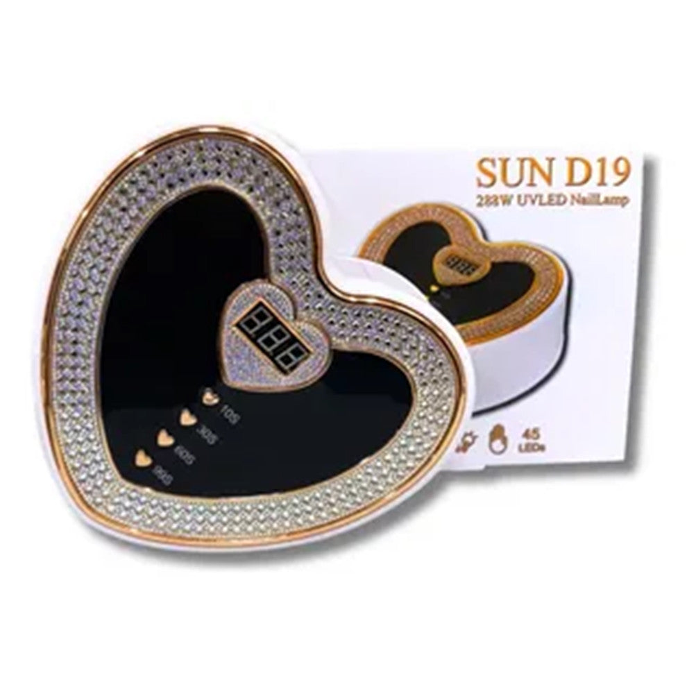 LAMPADA FORNETTO PER UNGHIE SUN D19 UV LED 288W FORMA A CUORE DECORATA DISPLAY DIGITALE