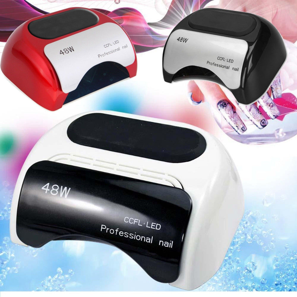 LAMPADA LED CCFL LED UV 48W RICOSTRUZIONE UNGHIE NAIL ART TIMER 48W FORNETTO