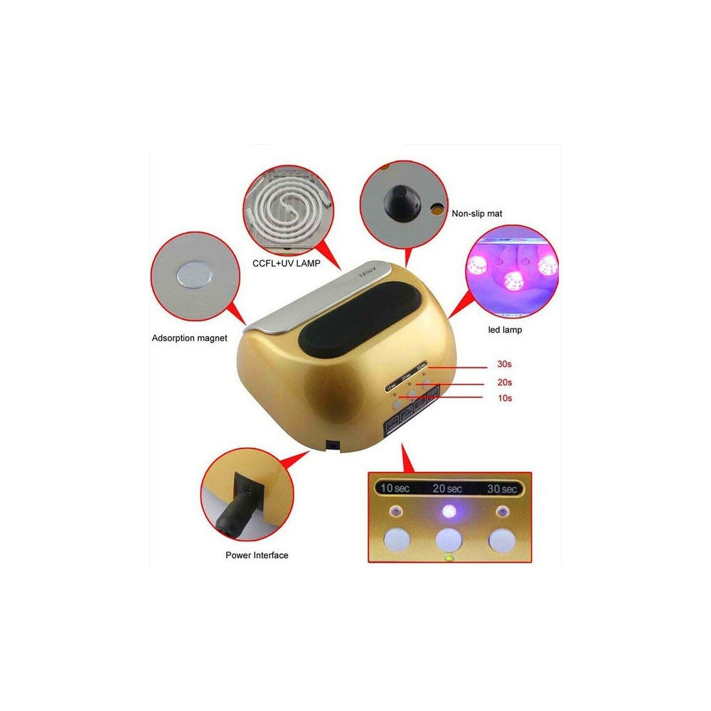 LAMPADA LED CCFL LED UV 48W RICOSTRUZIONE UNGHIE NAIL ART TIMER 48W FORNETTO