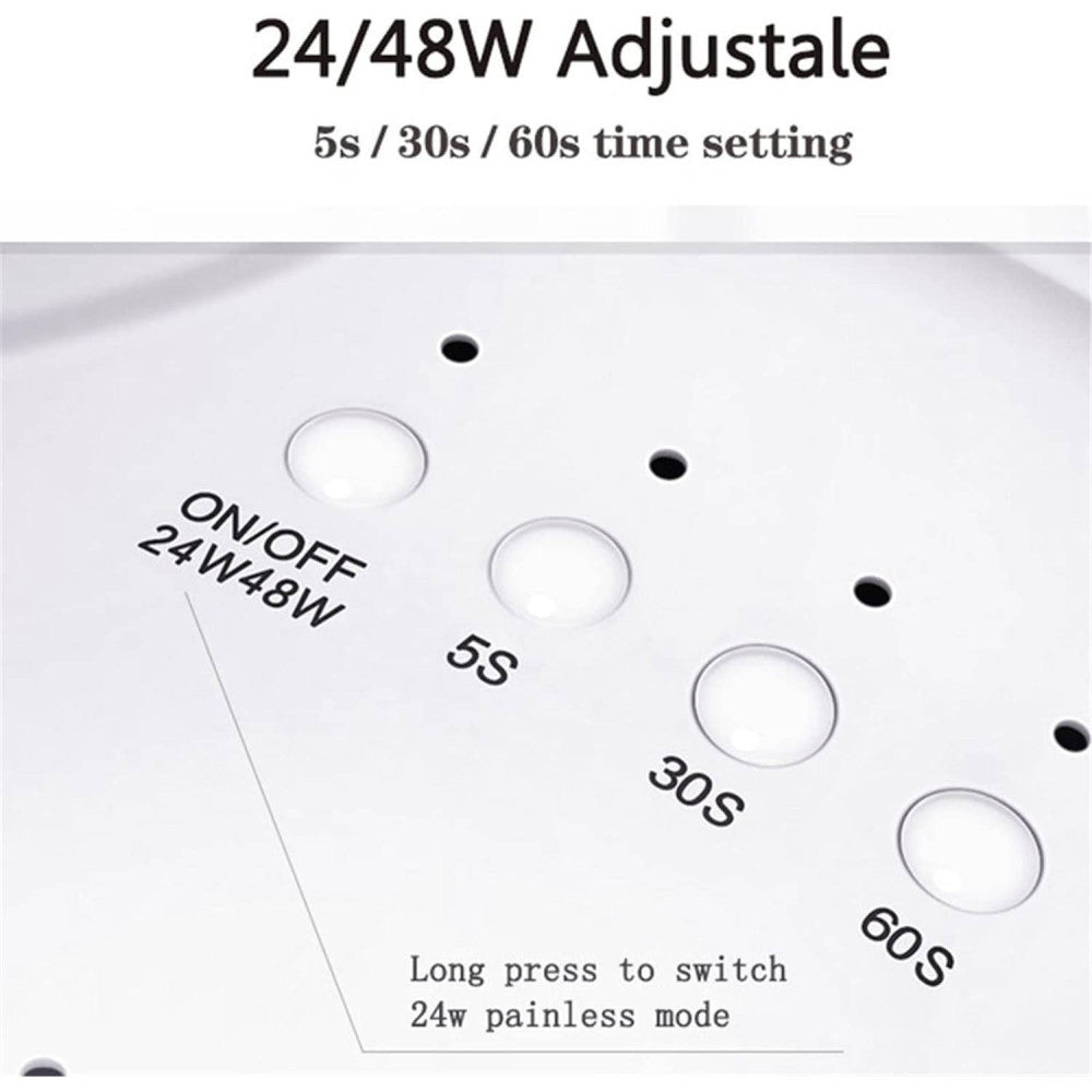 LAMPADA UV PER NAIL ART ASCIUGATURA GEL COLATA UNGHIE CON 30LED DA 48W MANICURE