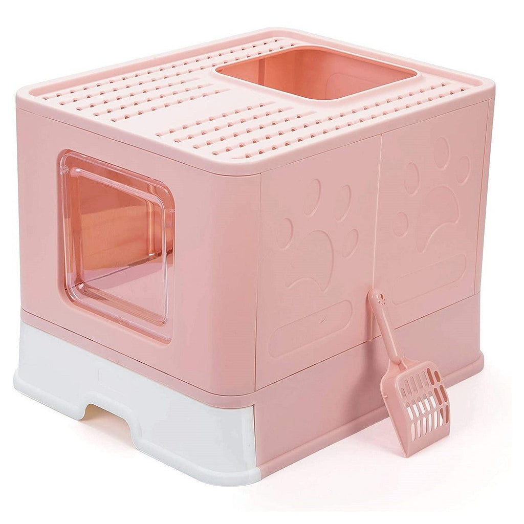 LETTIERA PER GATTI CON INGRESSO DALL'ALTO COPERCHIO TOILETTE PALETTA IN PLASTICA