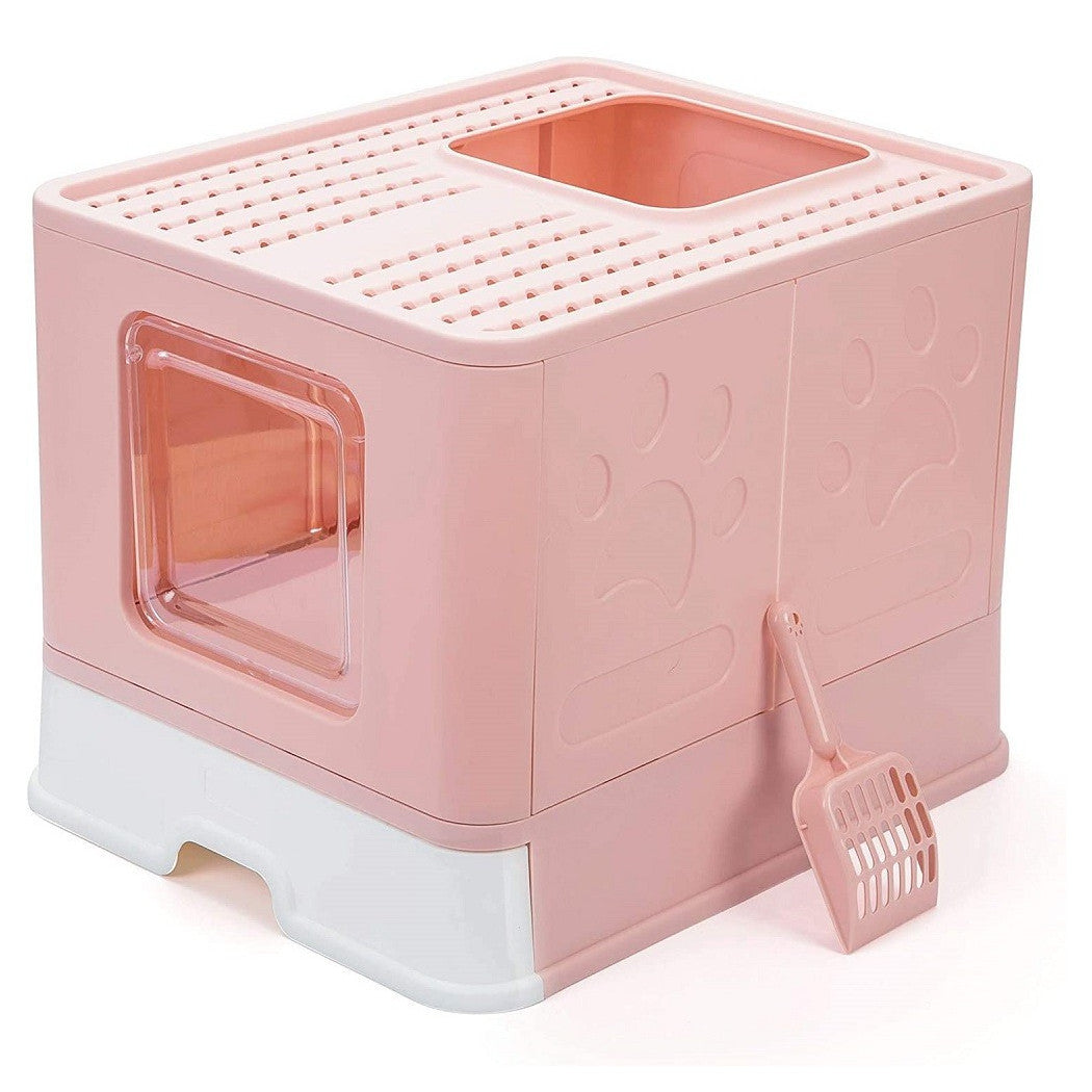 LETTIERA PER GATTI CON INGRESSO DALL'ALTO COPERCHIO TOILETTE PALETTA IN PLASTICA
