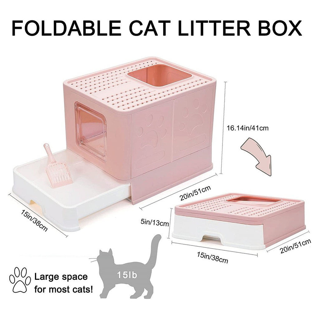 LETTIERA PER GATTI CON INGRESSO DALL'ALTO COPERCHIO TOILETTE PALETTA IN PLASTICA