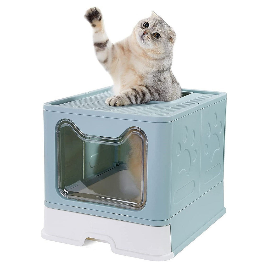 LETTIERA PER GATTI CON INGRESSO DALL'ALTO COPERCHIO TOILETTE PALETTA IN PLASTICA