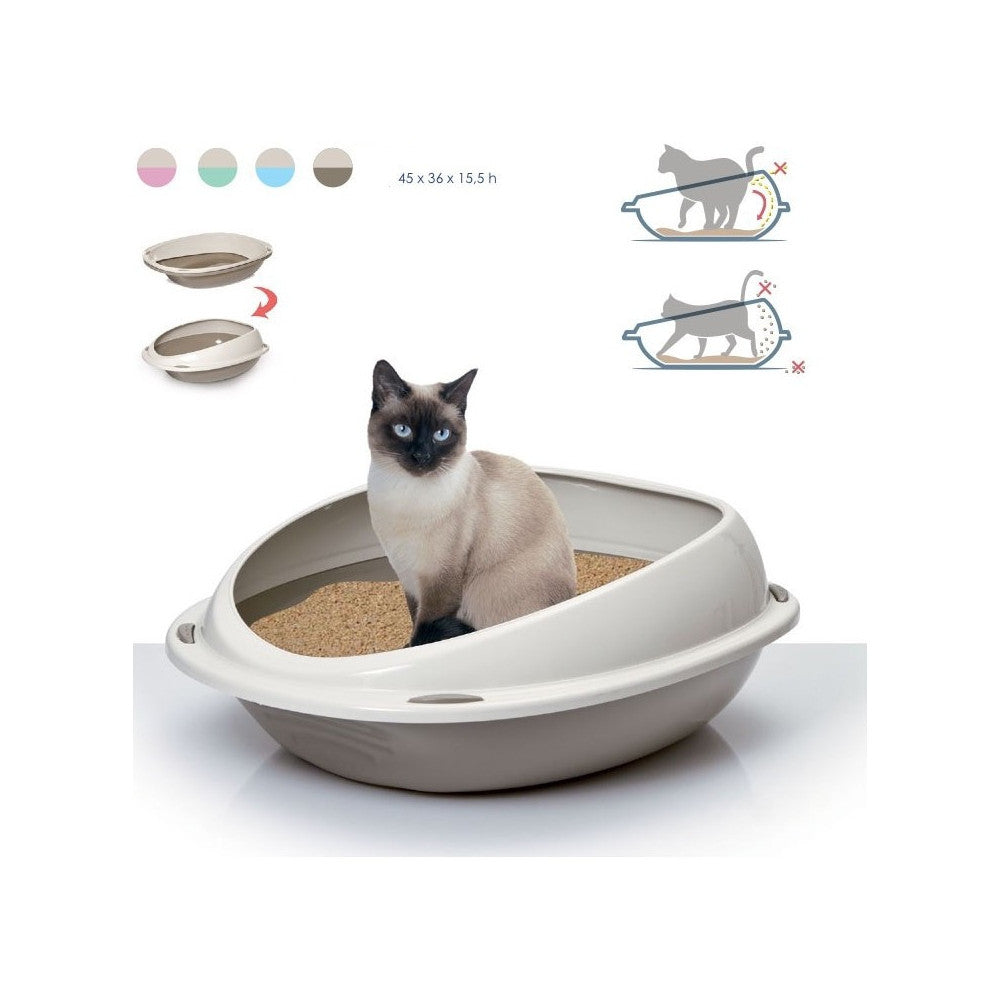 LETTIERA PER GATTO SHUTTLE 45x36x15.5 CM IGIENE E TOELETTATURA BORDI RIALZATI NO SPORCO