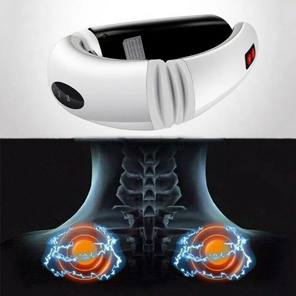 MASSAGGIATORE CON IMPULSI ELETTRICI MULTIFREQUENZA SOLLIEVO DOLORE CERVICALE SCHIENA COLLO