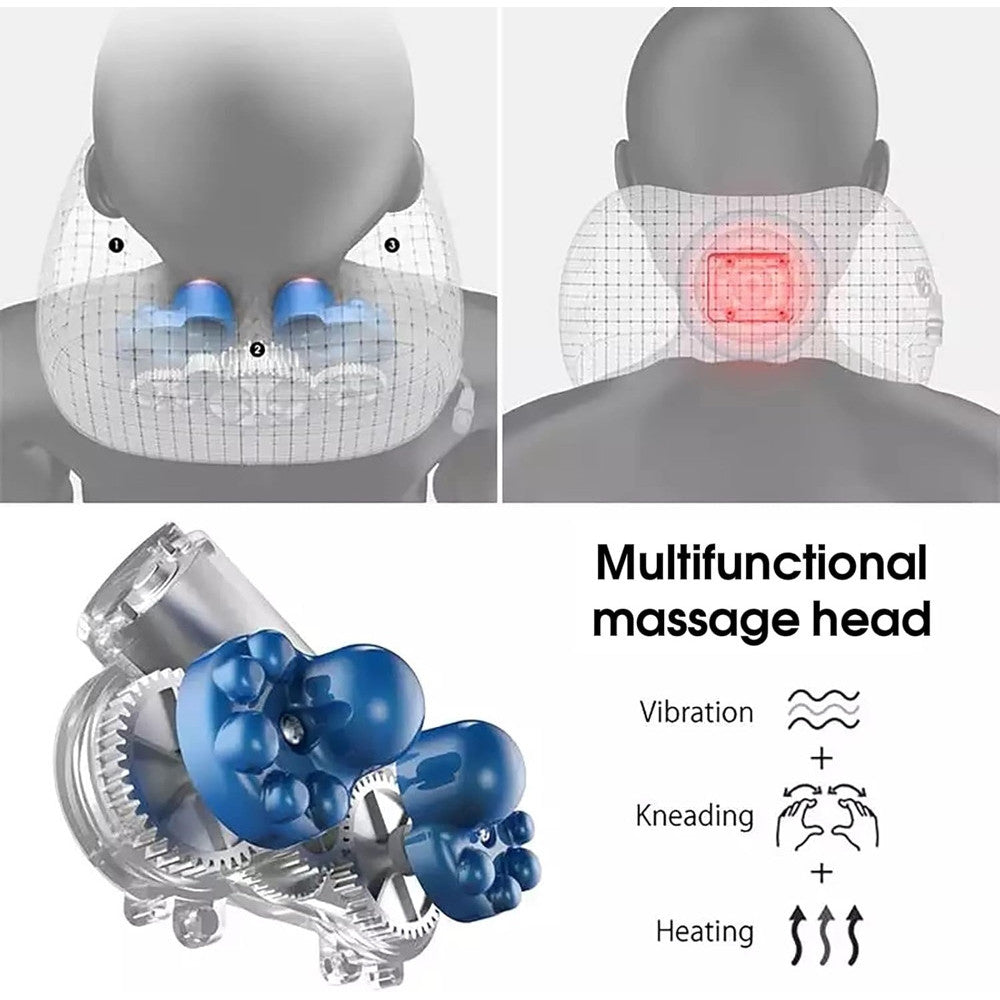 MASSAGGIATORE ELETTRICO MASSAGGIO CERVICALE SPALLA CUSCINO MASSAGGIANTE RELAX MUSCOLARE