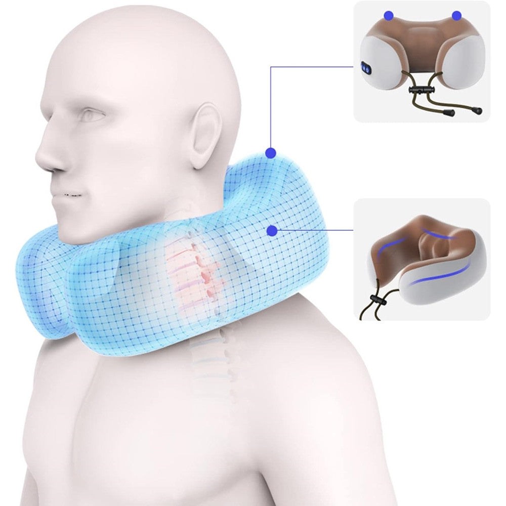 MASSAGGIATORE ELETTRICO MASSAGGIO CERVICALE SPALLA CUSCINO MASSAGGIANTE RELAX MUSCOLARE