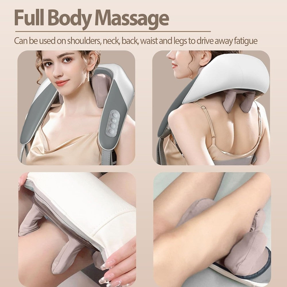 MASSAGGIATORE PER COLLO SCHIENA SPALLE GAMBE CALORE MASSAGGIANTE RICARICABILE 5D