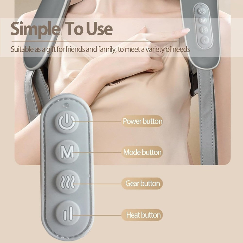 MASSAGGIATORE PER COLLO SCHIENA SPALLE GAMBE CALORE MASSAGGIANTE RICARICABILE 5D