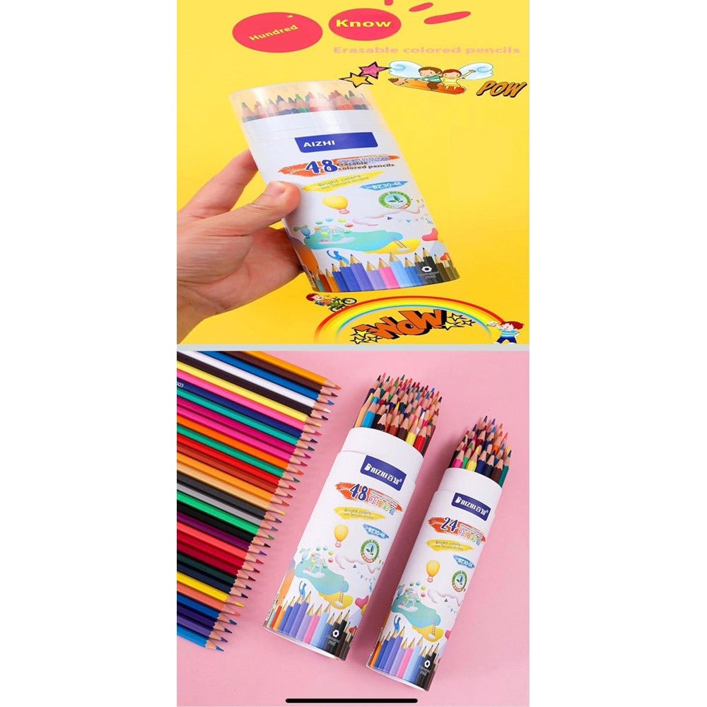 MATITE 48PZ COLORATE CANCELLABILI PER DISEGNARE SCHIZZI DIPINGERE CANCELLERIA PER BAMBINI